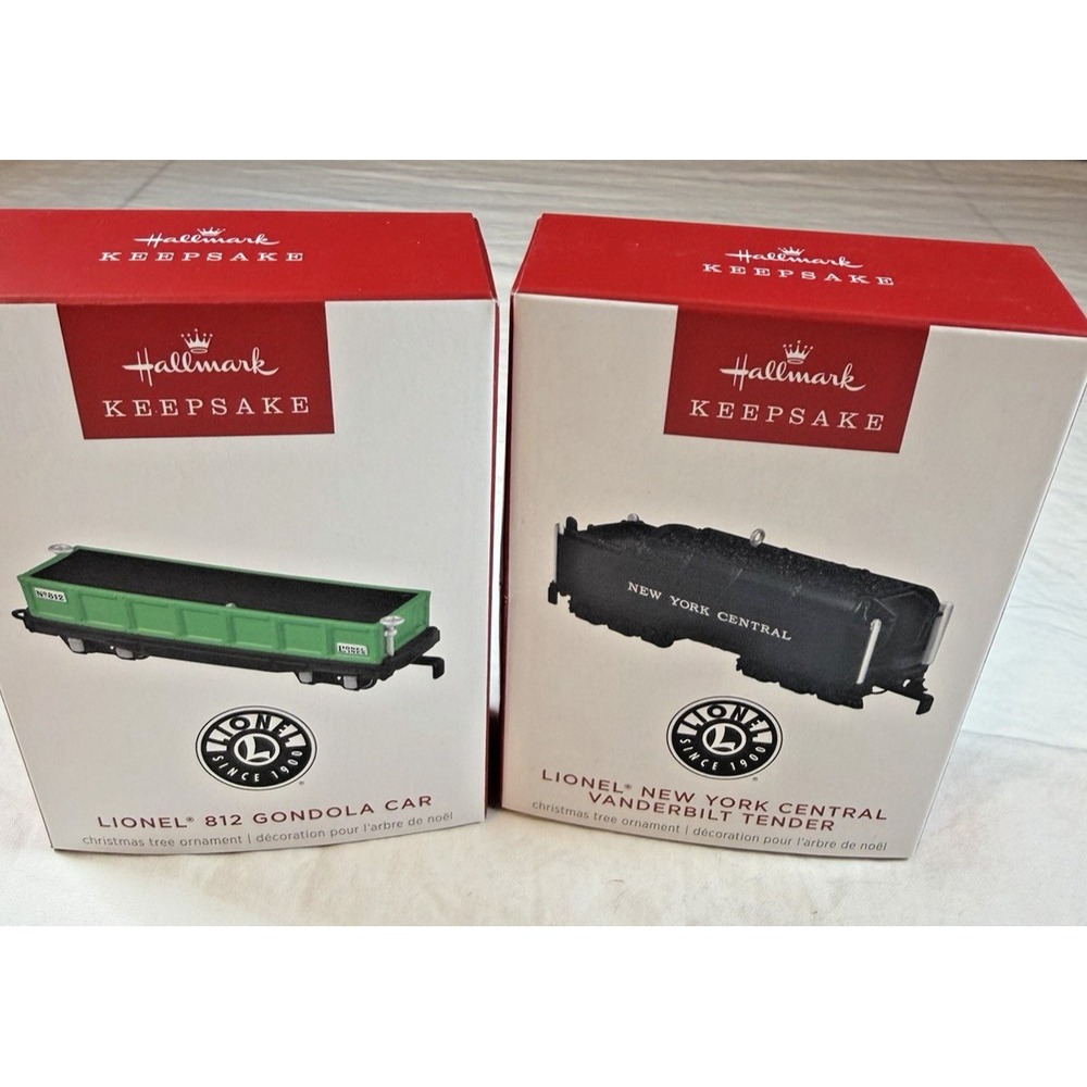 Lionel Trains Set of (2) 2025 Hallmark Keepsake Ornaments 812 Gondola, NY Vandy